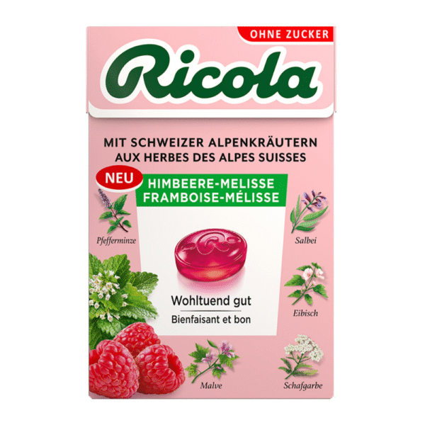 Ricola mit Schweizer Alpenkräutern Himbeere Melisse 50 g