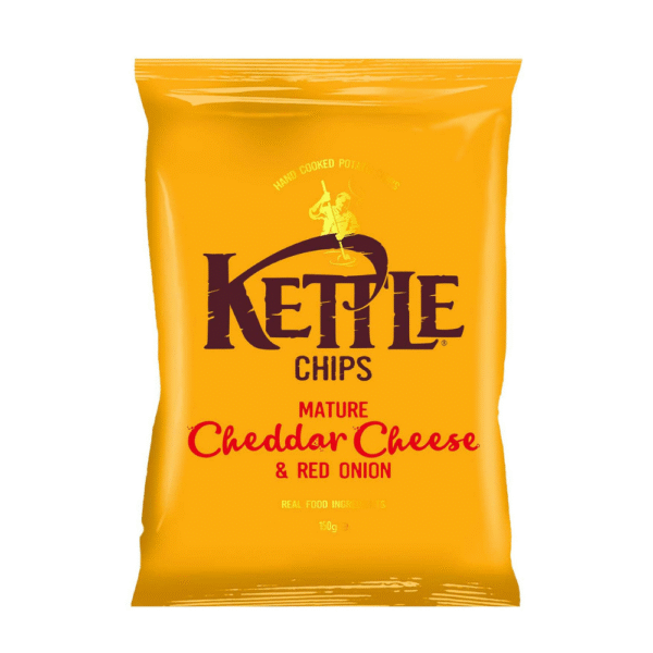 Kettle Hand Cooked Patato Chips Mature Cheddar Cheese & Red Onion 100g
