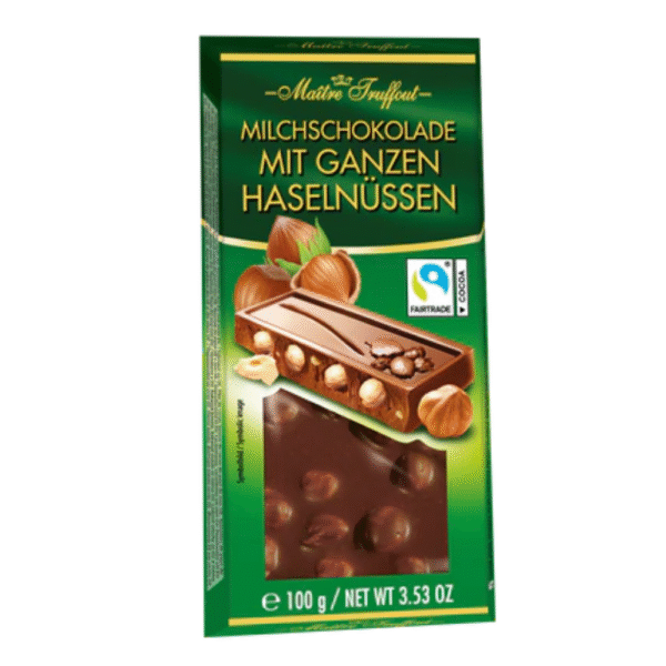 Maitre Truffout Milchschokolade mit Haselnüssen 100g