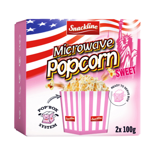 Popcorn Microwave Sweet 2 x 100gr - Snackline