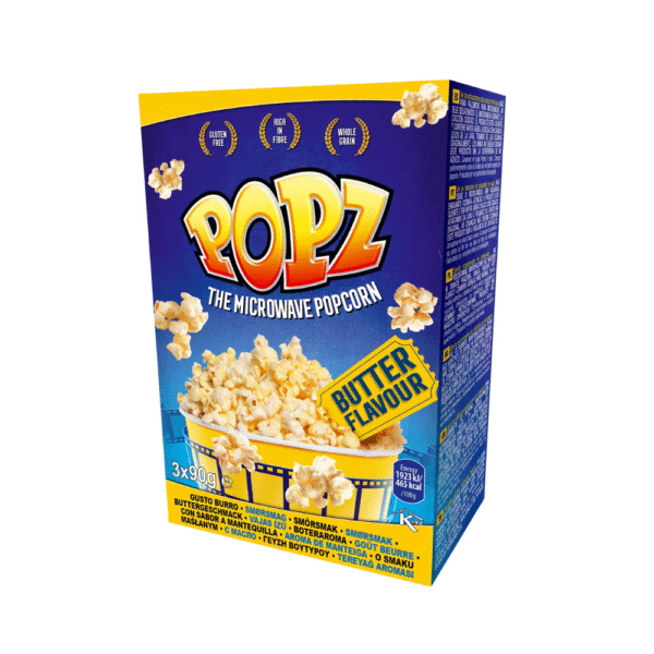 Popz Microwave Popcorn Butter 90g